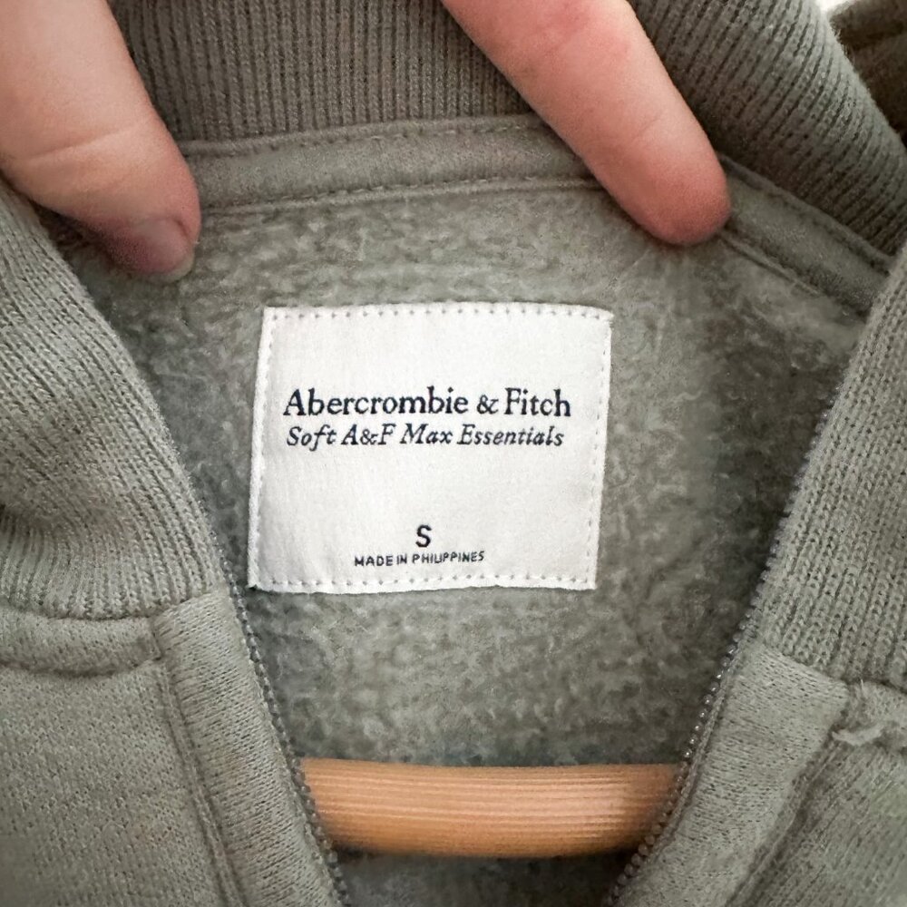 Abercrombie & Fitch Essential Sunday Half-Zip Sweatshirt - Green Size Small - Picture 3 of 5